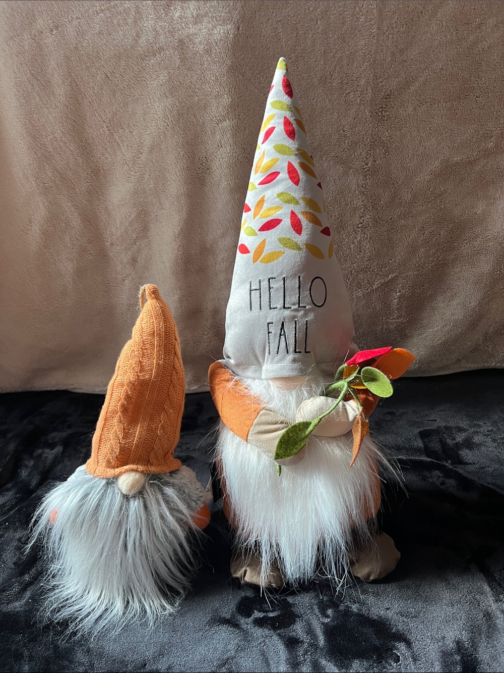 Rae Dunn Orange & Cream Hello Fall Gnome Pair